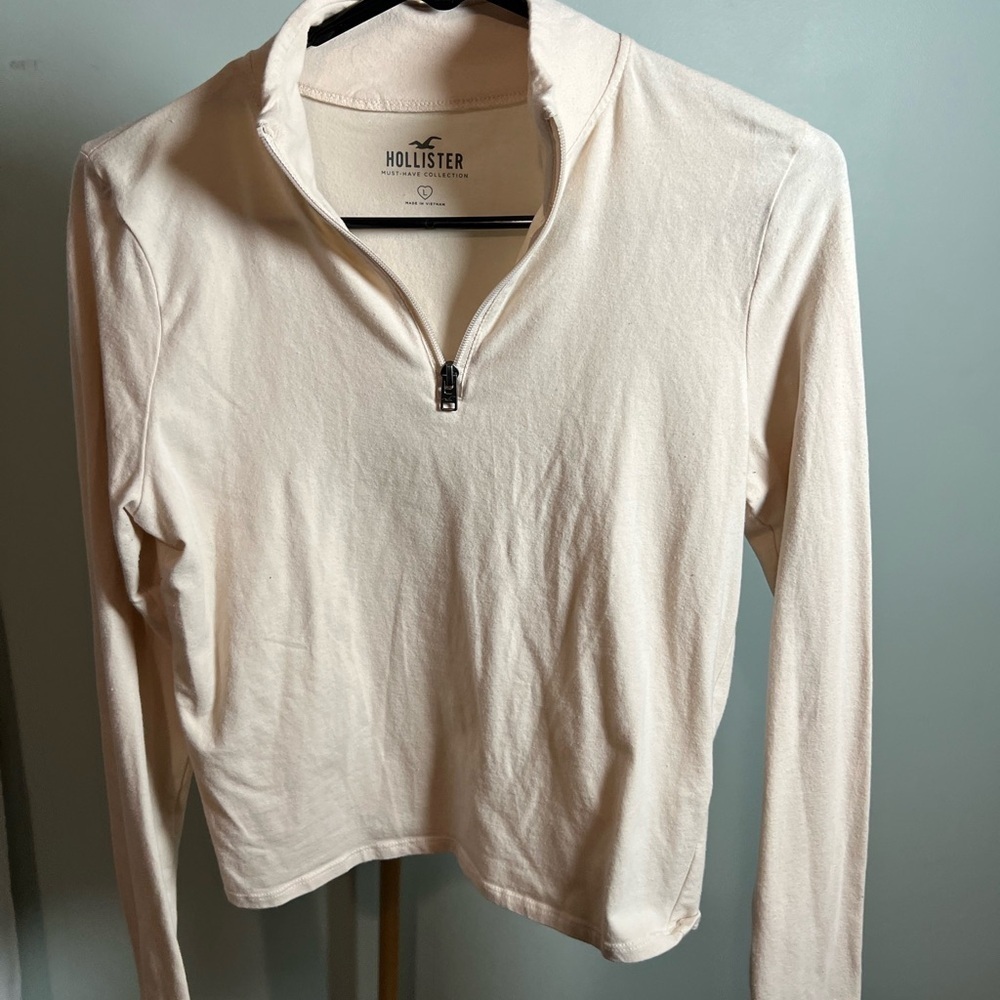 Hollister Tan Fitted Shirt with Polo Collar